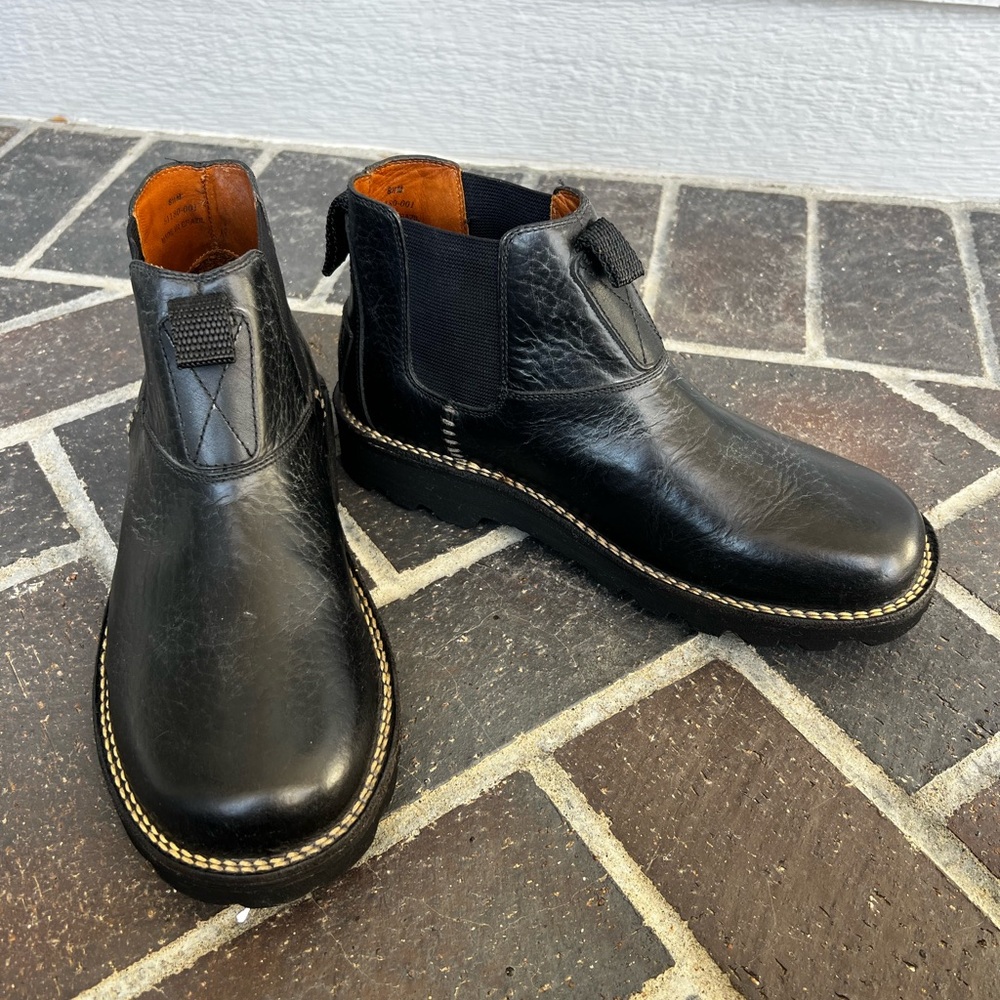 Men's Black Leather Chelsea Work Boots
